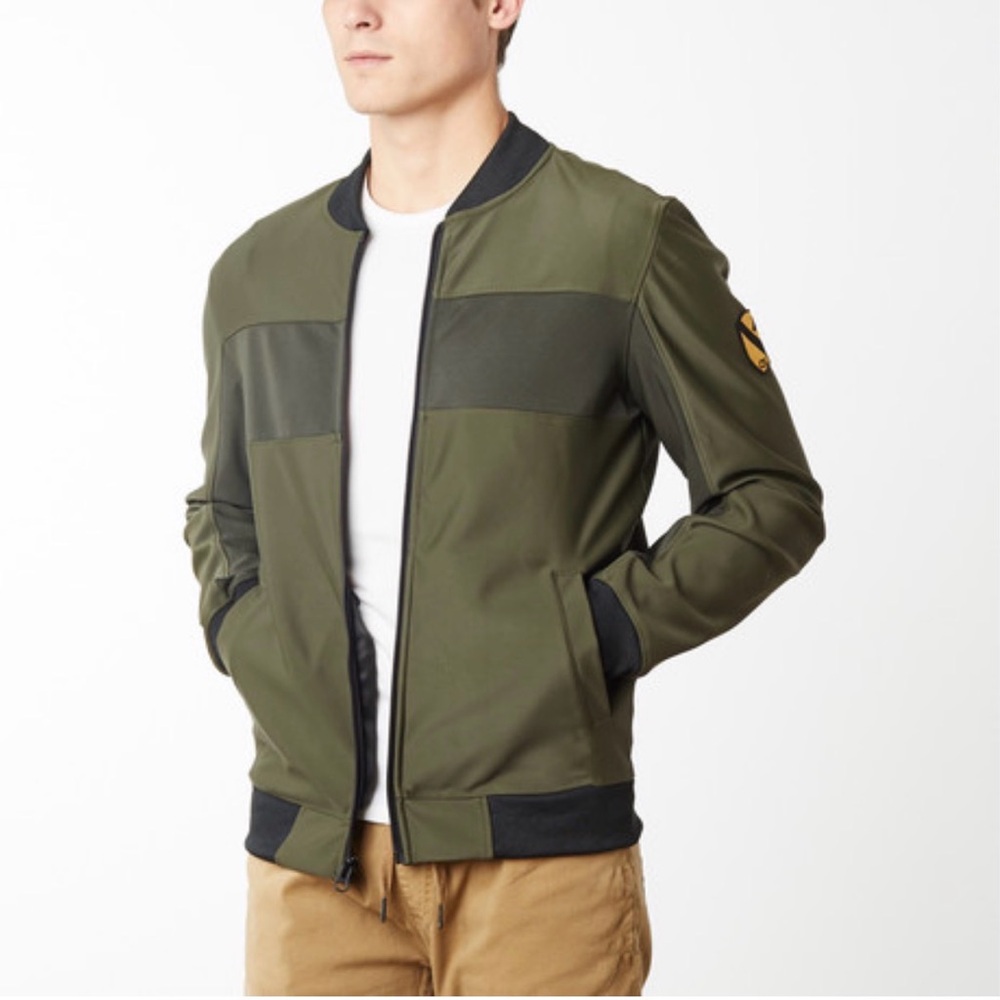 Civil Society Men’s Jacket Theo Triko Printed Cut Bomber Olive Size Medium NWT